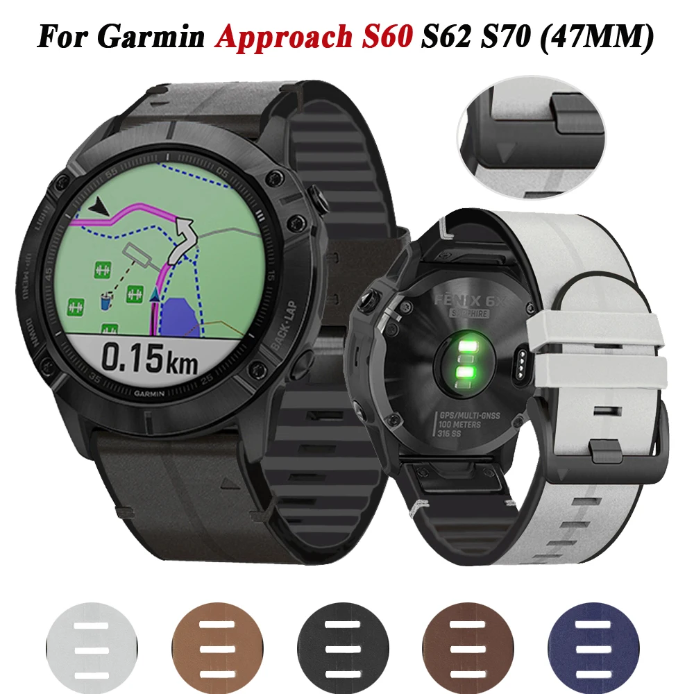

Silicone Leather Wrist Band For Garmin Approach S60 S62 S70 47mm Instinct 2 Strap Bracelet Enduro 2 MK1 MK2i 22mm 26mm Watchband