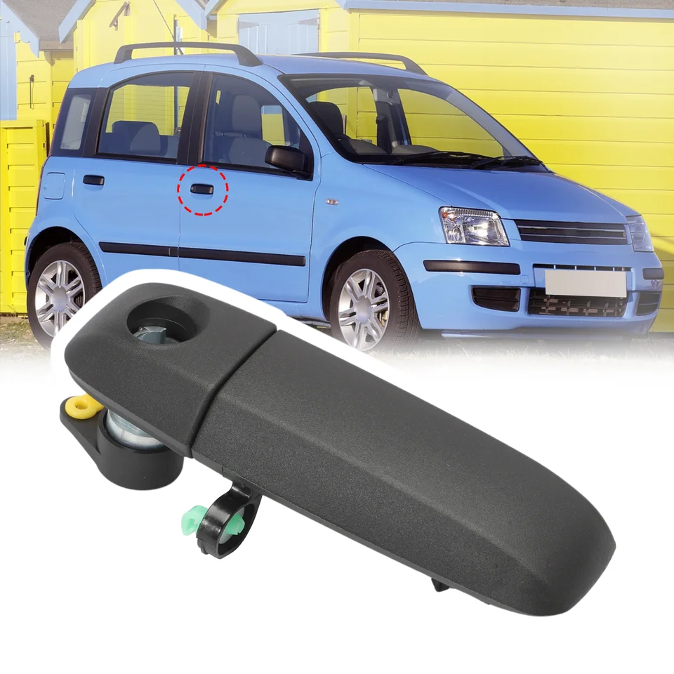 Poignée De Porte Extérieure YananAC Pour Fiat Panda 169 2003-2011 - Noir, OEM 735371236/735357271