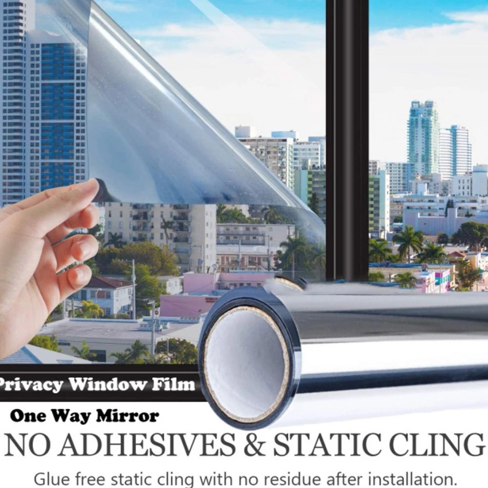 Window Privacy Film 1/2M Way Mirror Glass Self-Adhesive UV Reflective Heat Insulation Tint For Home Office Decor window film window privacy film window sticker
