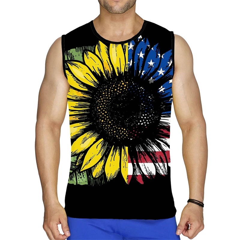 

New Design American Flag Tank Top For Men Boys Summer Sports Gym Loose Sleeveless T-Shirt Cool 3d Print Vest Street Tee Shirts