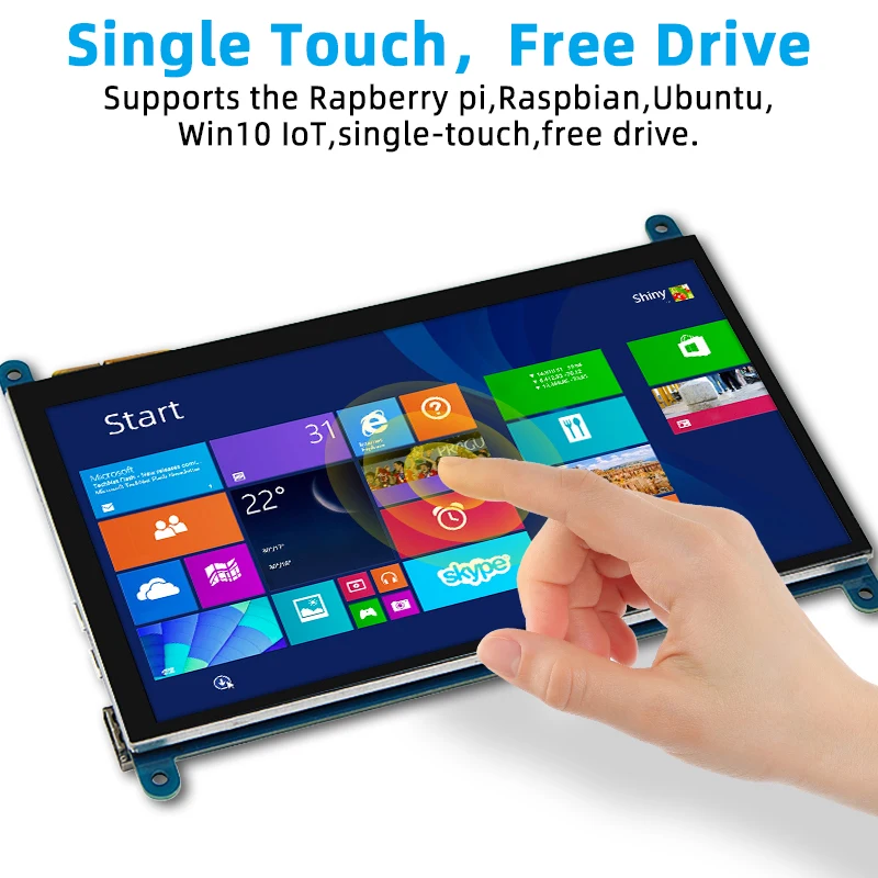 Polegada Touch Screen 1024x600 Hdmi-compatível com Display Lcd Suporte de Acrílico Opcional para Raspberry pi Laranja pi pc Tela Secundária 7 - Imagem 2