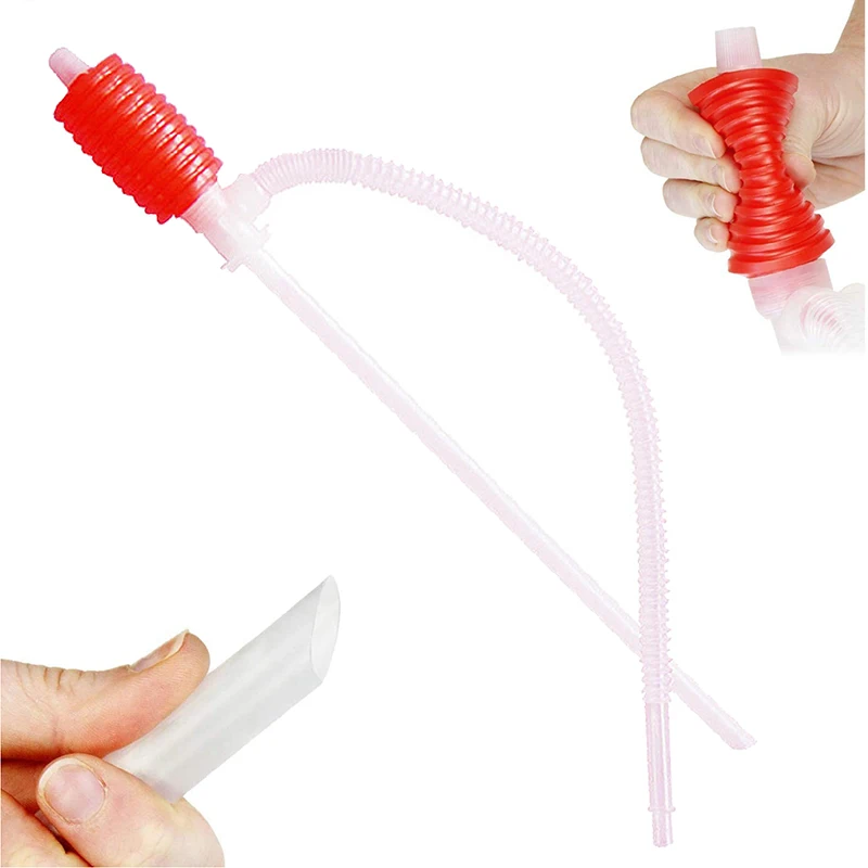 Car Motorcycle Fuel Oil Gasoline Diesel Transfer Sucker Pump Manual Siphon Suction Water Chemical Liquid Pump Car Accessories