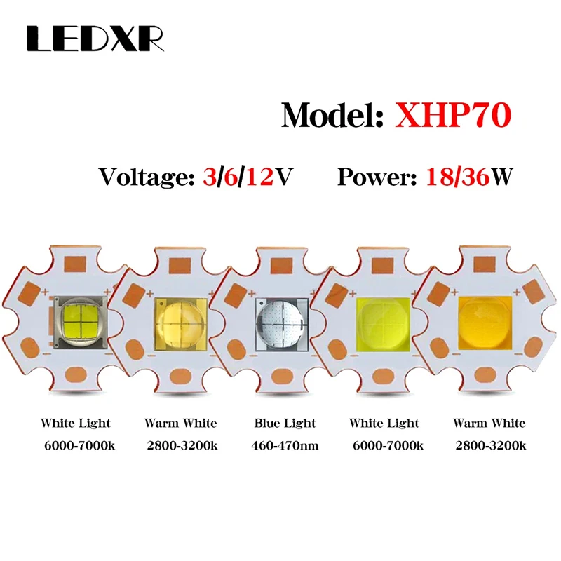 High power XHP50 XHP70 XHP90 high brightness LED beads 18W36W50W flashlight car light diving 3/6/12 light source led flashlight led lamp led lamp beads led chip led lamp bulb