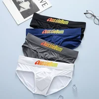 Men's briefs milk silk low waist elastic comfortable u convex bag colorful words 1