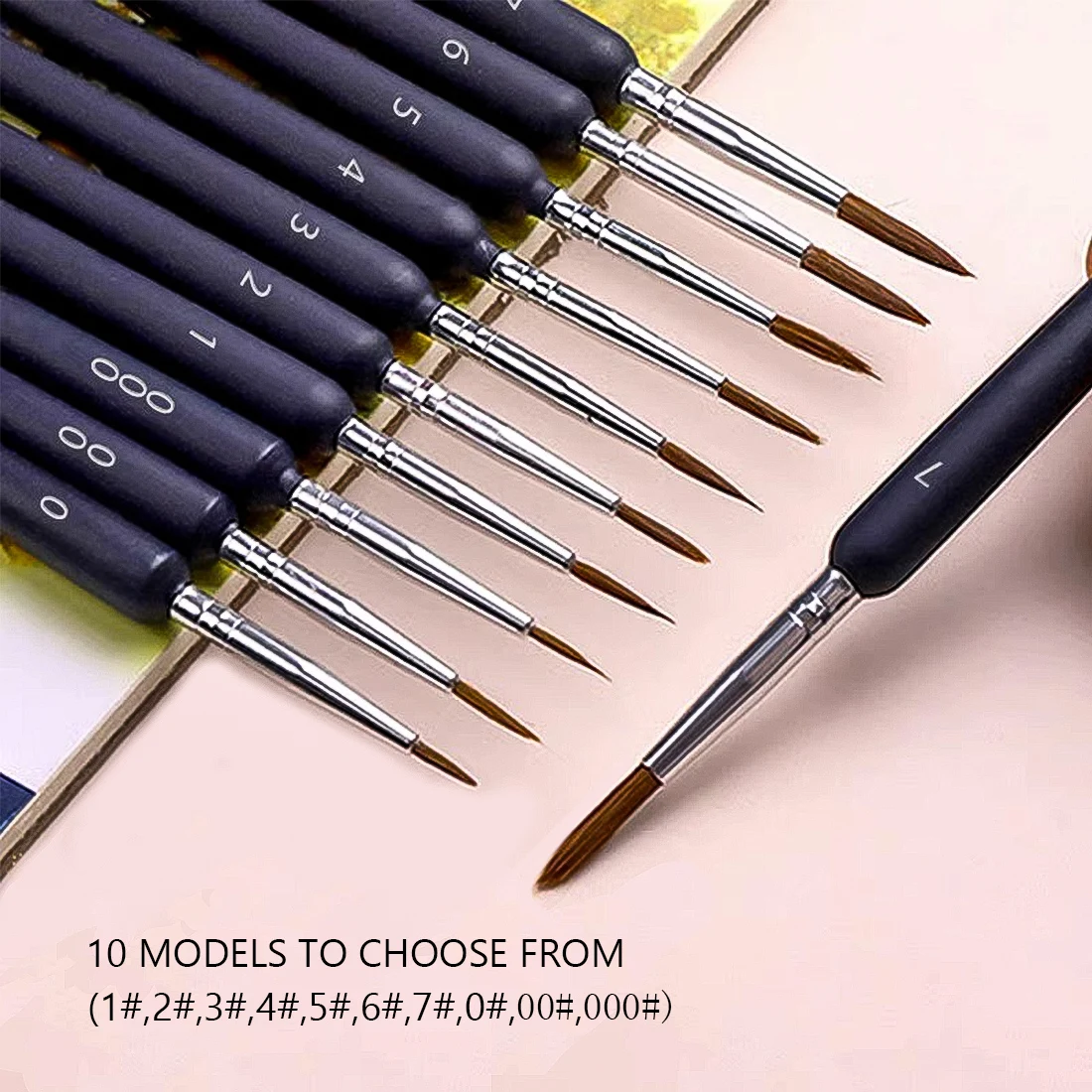 10 Pcs/Set Miniature Hook Line Pen Thin Fine Hand Painted Art Supplies Drawing Art Pen Paint Brush Art Supplies Nylon Brush