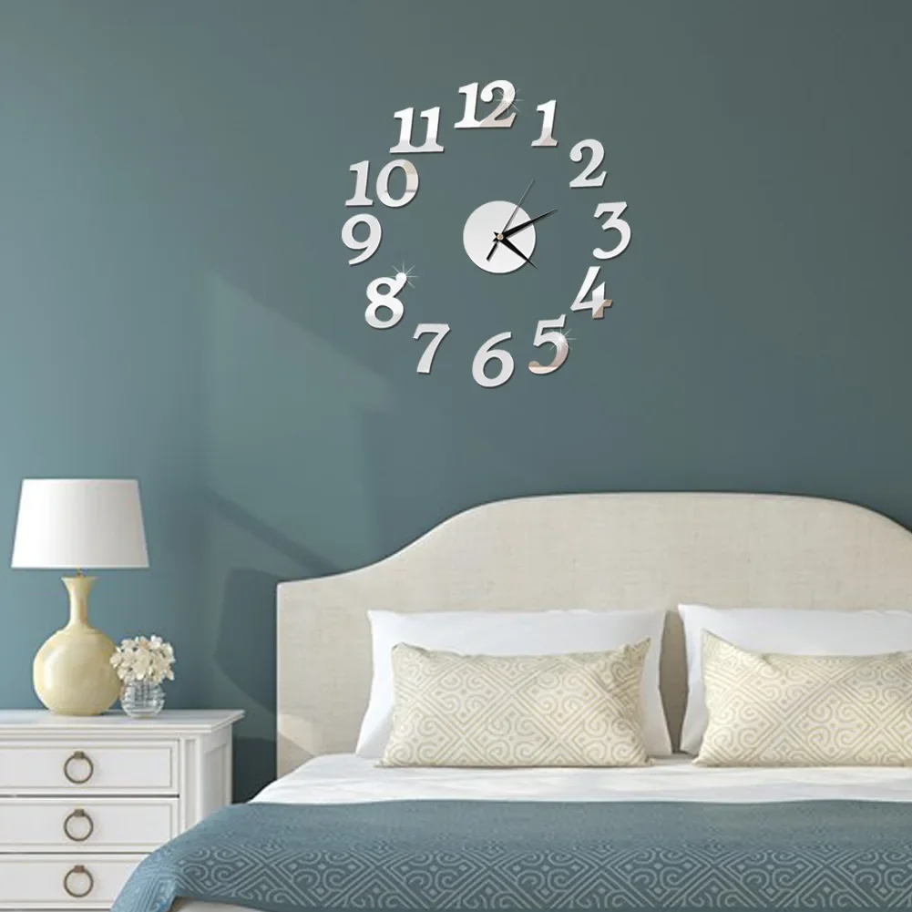 Acrylic Digital Wall Clock Mirror Wall Stickers Creative DIY Clocks Modern Design Mute Quartz Needle Watch Diameter 40 to 60CM