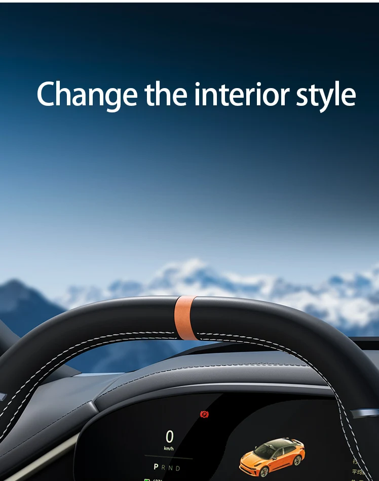 ZEEKR 001 Aufkleber Lenkrad zurück zur positiven Markierung, Alcantara ultradünnes Wildleder Anti-Scratch Modifikation Zubehör – Detail 8