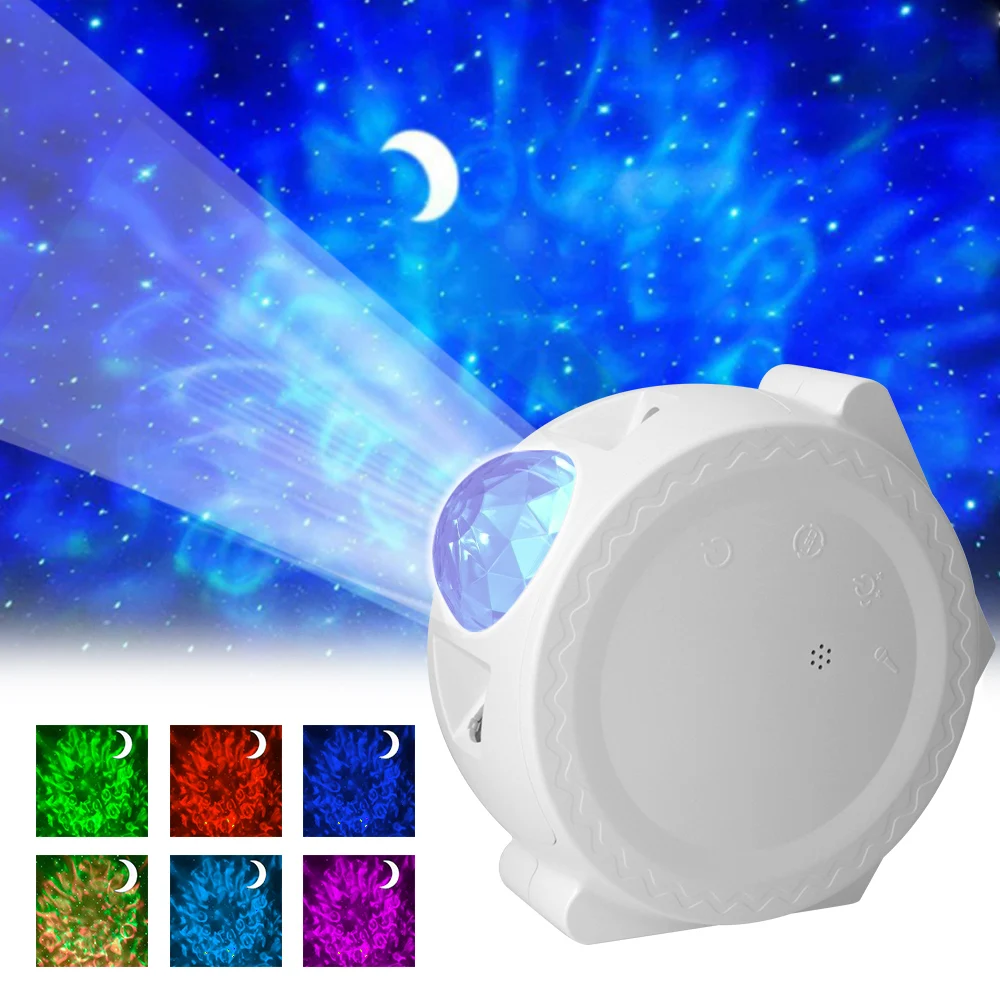 

Colorful Moon Galaxy Projector For Children LED Night Light Voice Music Control Luminaires Gift Star Projection Lamp USB Charge