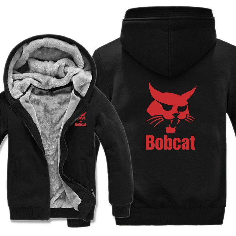 Bobcat Heavy Equipment Hoodies Men Winter Thicken Warm Casual Bobcat Sweatshirts Streetwear Man Pullover 3