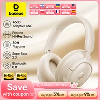 Baseus Bass EH10 NC Wireless Headphones Bluetooth 6.0 Noise Canceling 45dB Over Ear HeadsetSpatial Audio Earphone 80H Time