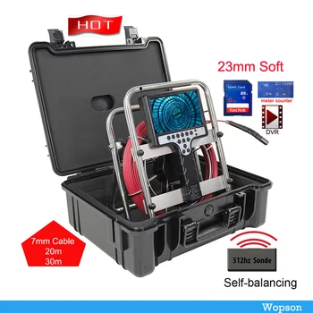 23mm Camera Soft Spring Cable Self Leveling 512Hz Sewer Inspection Camera Waterproof meter counter Endoscope Borescope camera 1