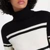 Autumn/Winter New Knitted Sweater Jacquard Letter Stripe Turtleneck Top Slim Versatile Soft Warm Couple Model Women's Sweater 4