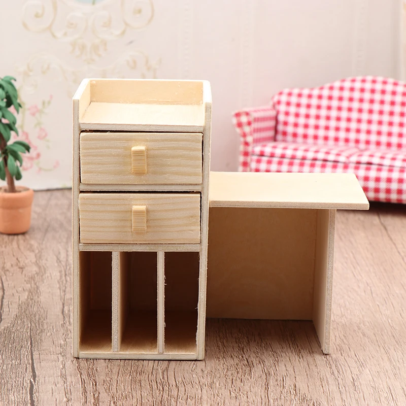 

1/12 Dollhouse Simulation Study Table Office Desk Dollhouse Mini Study Furniture Decor Dolls House Accessory Kid Toys