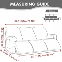 3seaters Classic Non-slip Sofa Cover Solid Color Recliner Chair Slipcover Lazy Boy Relax Couch Coushion Furniture Protector Home 2