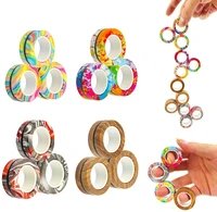 Magnetic Rings Fidget Toy for Adult, Idea ADHD Anxiety Magnetic Fidget Toys Set Fidget Spinner Rings for Relief, Gifts for Teen 2