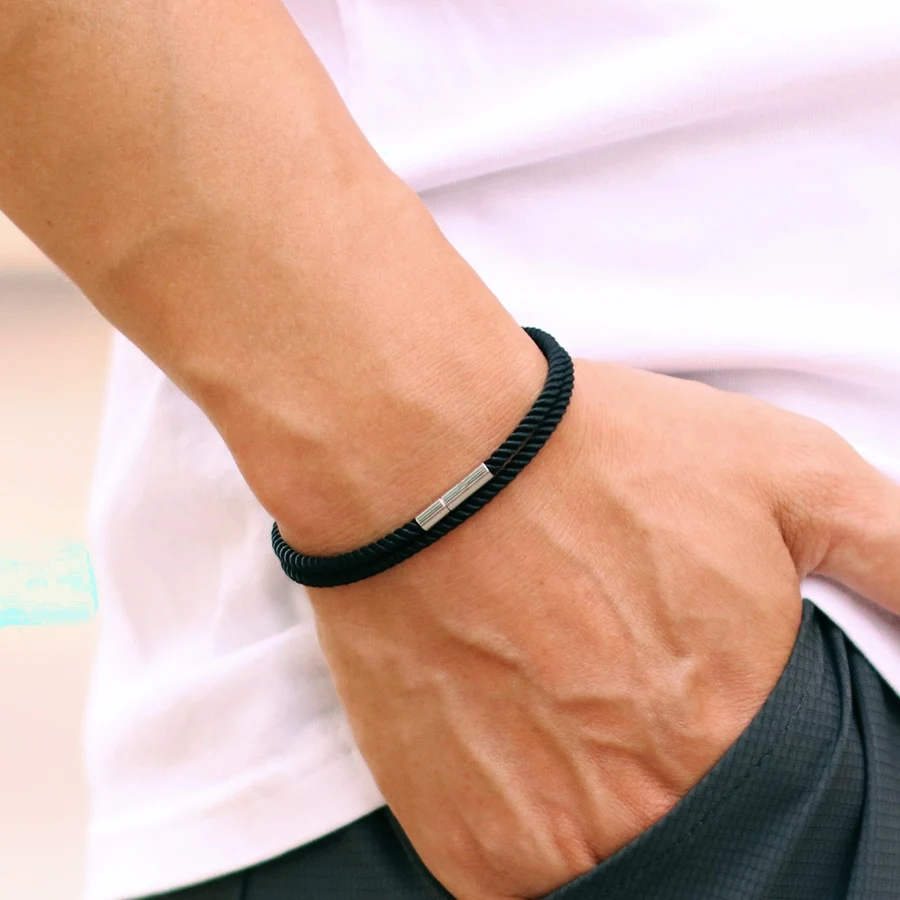 Men Double Layer Red Thread Braided Rope Bracelet