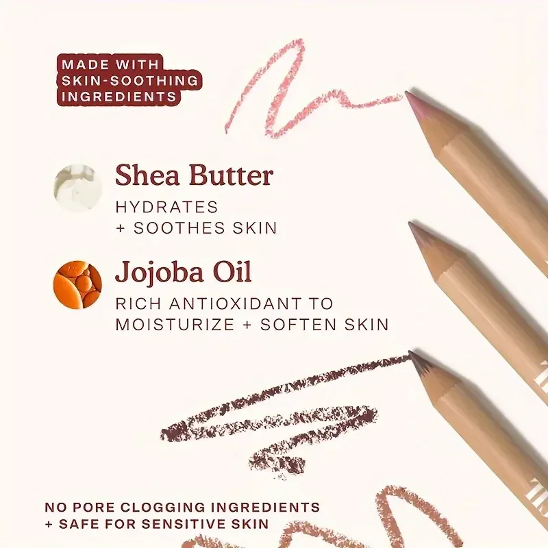 Face Secret 18 ColorLip Liner Pencil Weightless Precise With Super Soft Blendable Texture Matte Soft 6