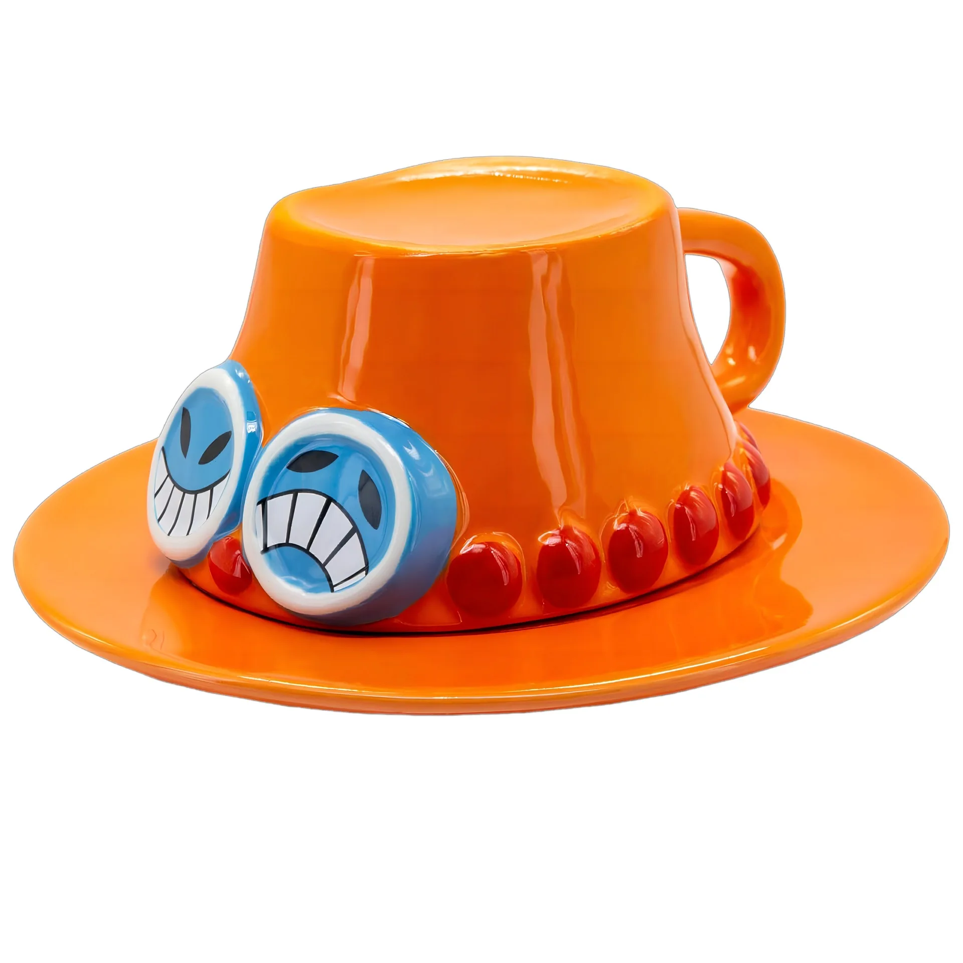New One Piece Mug Ceramic Large Capacity Men'S Design Sense Water Cup For Home Use Road Flying Straw Hat Cup Desktop Decoration