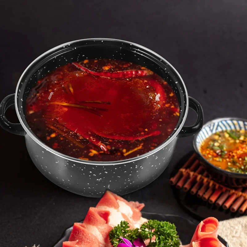1 Set of Saucepan Stockpot Enamel Cooking Stock Pot with Lid Kitchen Cooking Cookware Saucepan with Handle Kitchen Stockpot