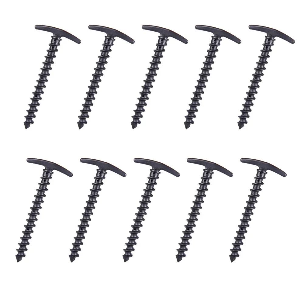 10PCS Plastic Tent Hook Stakes Camping Tents Accessories Ground Support Nails Peg Screw Anchor Shelter Tent Stakes Pegs tent pegs camping tent accessories tent hooks