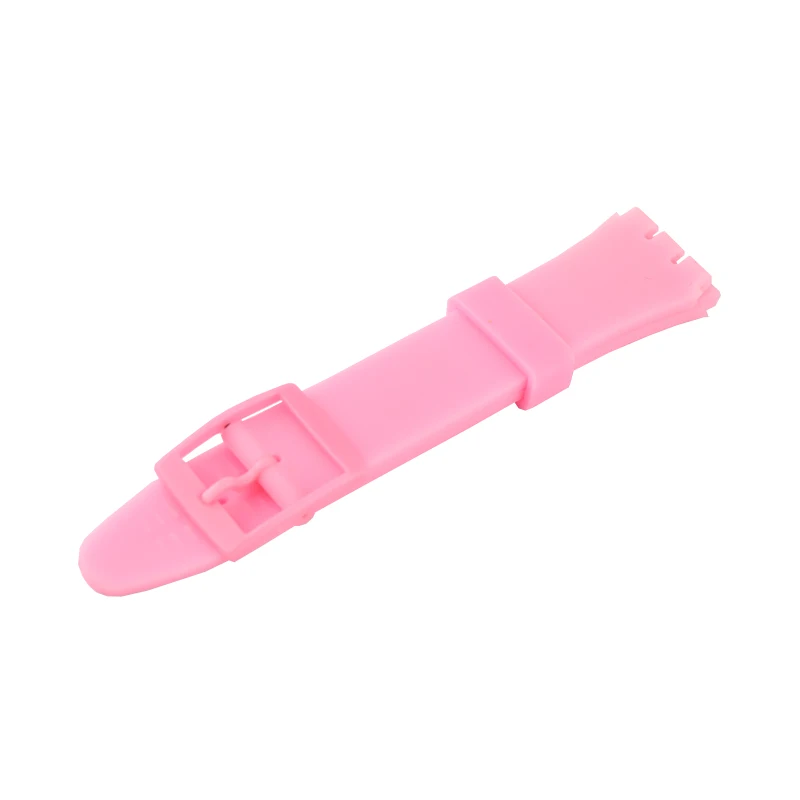 Watch strap accessories compatible for Swatch 17mm19mm colorful silicone rubber waterproof wristband bracelet for men and women