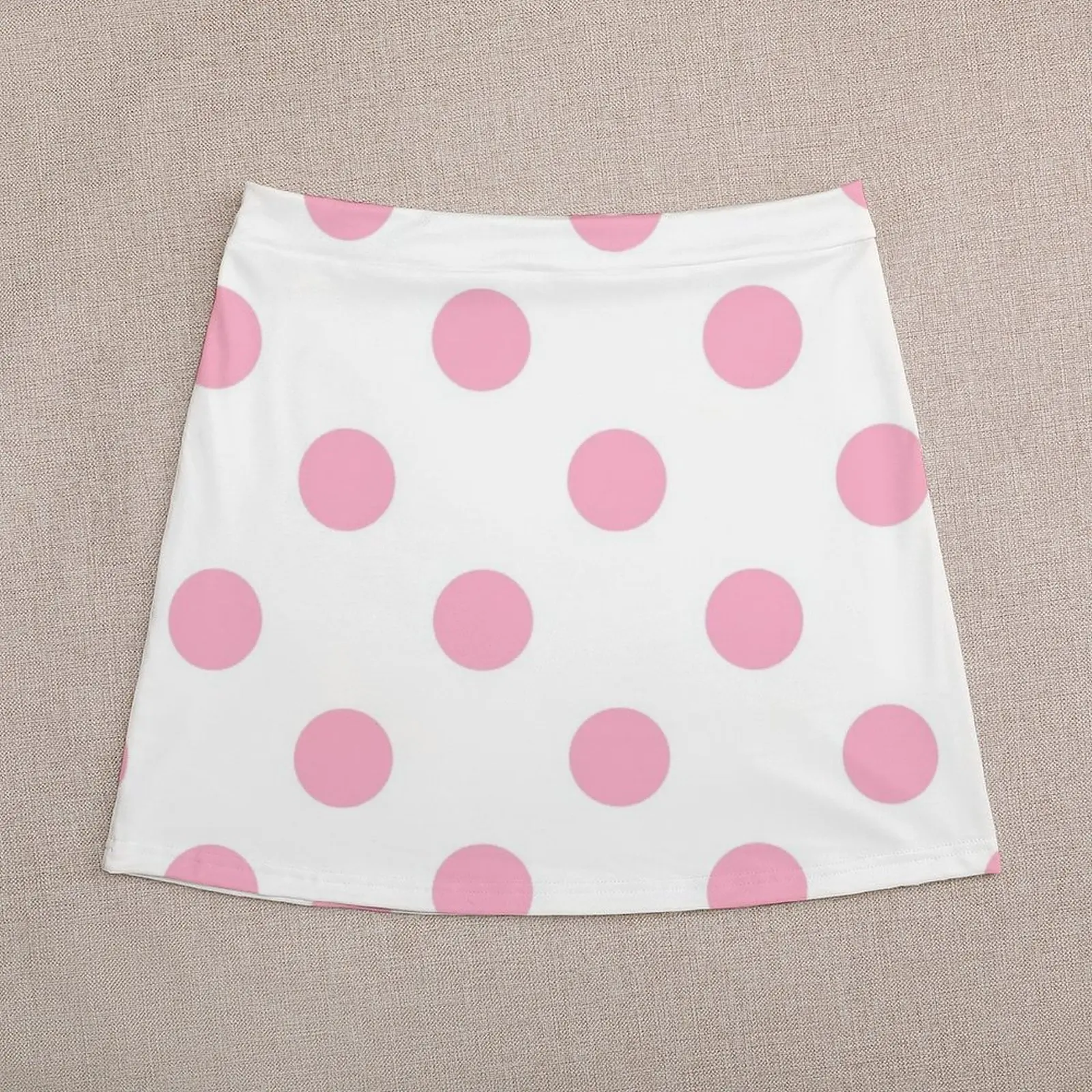 Pink Polka Dot Design on White - Pokerdots Mini Skirt shorts luxury clothes women