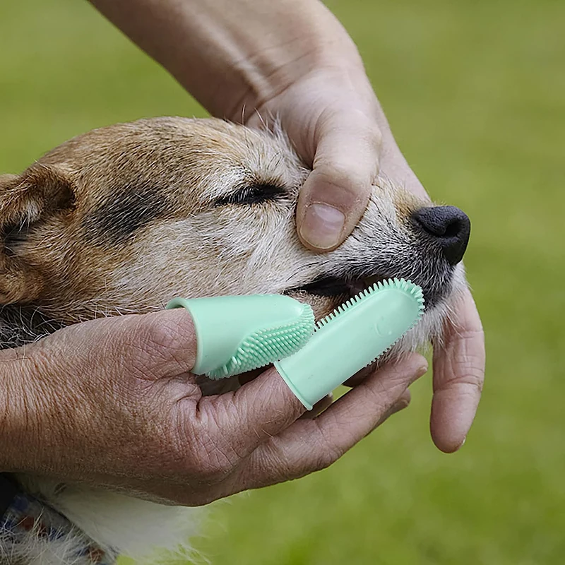 Szczoteczka do zębów na palec dla zwierząt silikonowe Super miękkie szczoteczki do zębów dla psów czyszczenie zębów narzędzie do pielęgnacji nietoksycznego środki czystości dla kotów