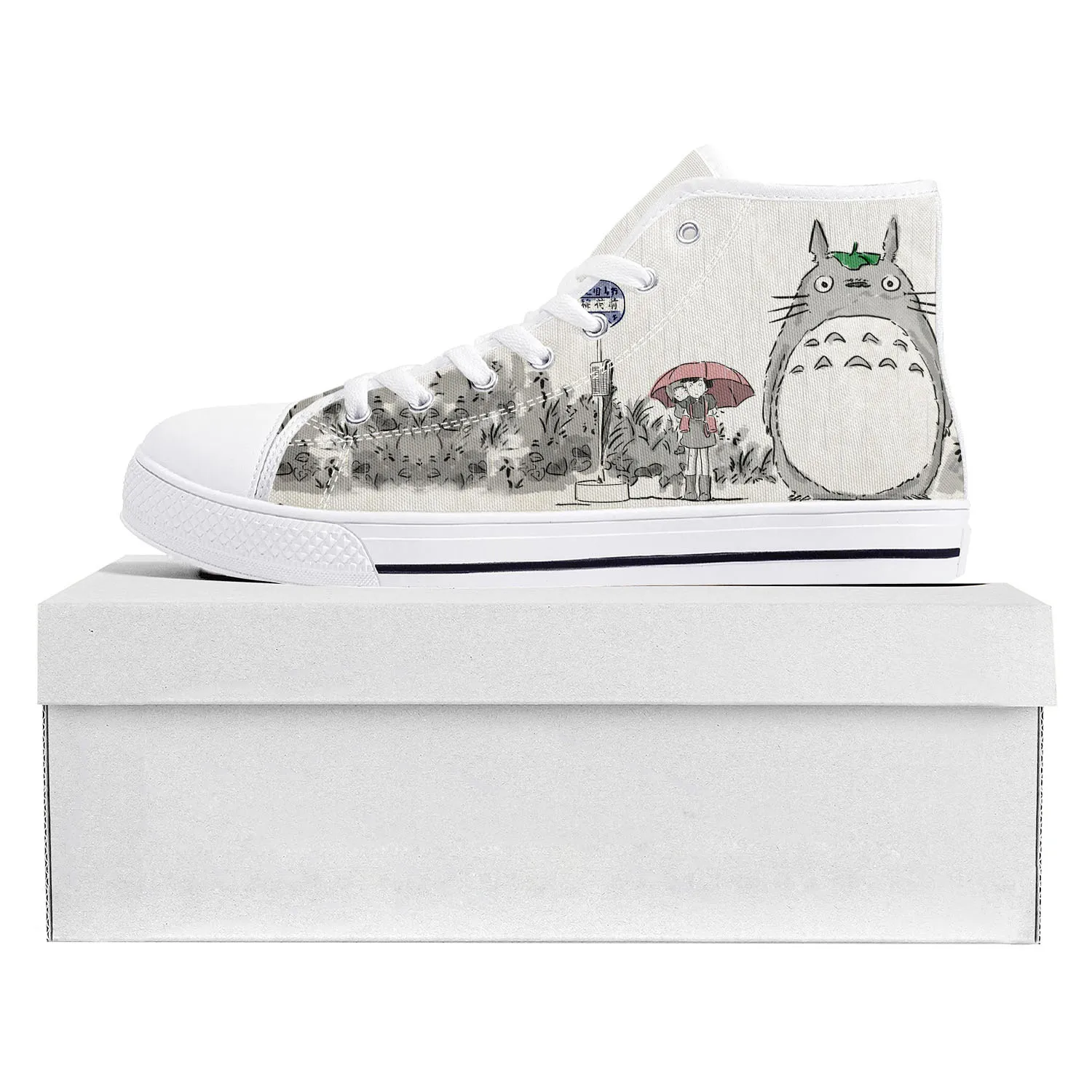 

Anime Manga Cartoon Totoro Comic Fashion Casual Cloth Shoes High Top Lightweight Breathable 3D Print Custom Men Women Sneakers