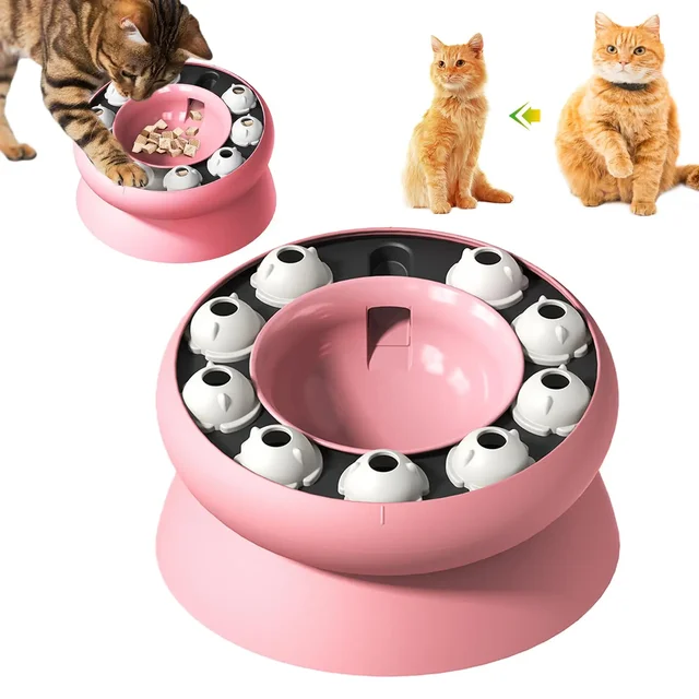 Cat Slow Feeder Raised Cat Dog Food Bowls with Stand Cat Puzzles Feeder Rotating Slow Feeder Non-Slip Food Bowls Slow Eating Cat Slow Feeder Raised Cat Dog Food Bowls with Stand Cat Puzzles Feeder Rotating Slow Feeder Non-Slip Food Bowls Slow Eating
