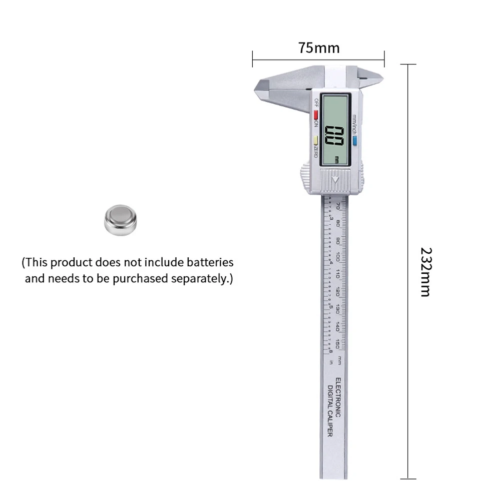 Multi-functional 0-150mm Classic Texture LCD Digital Depth Practical Ruler Electronic Vernier Calipers Gauge Micrometer