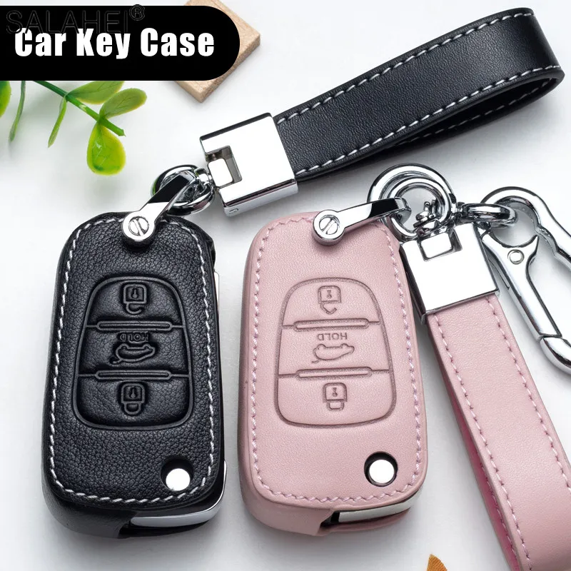 

Leather Car Key Cover Case Holder For Kia Optima Sorento Niro Soul Sportage Rio 3 K2 K5 Forte Stinger GT Cerato Ceed Accessories