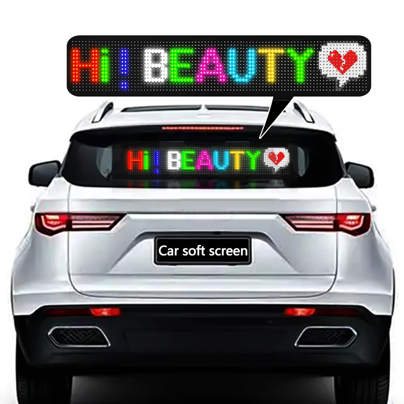 Cartello LED Programmabile 14,6 X 3,6 Pollici Con Bluetooth E App - Pannello A Matrice RGB Per Auto E Decorazioni