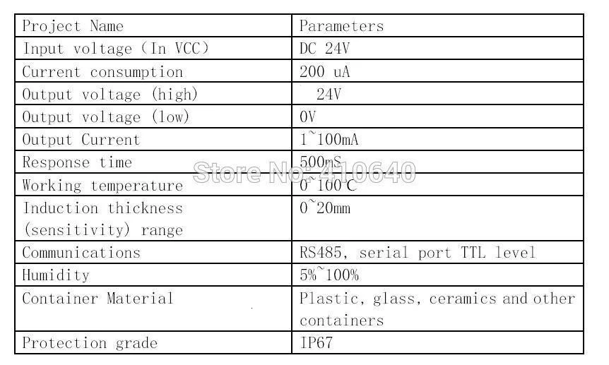 XKC-Y25-RS485 perameter