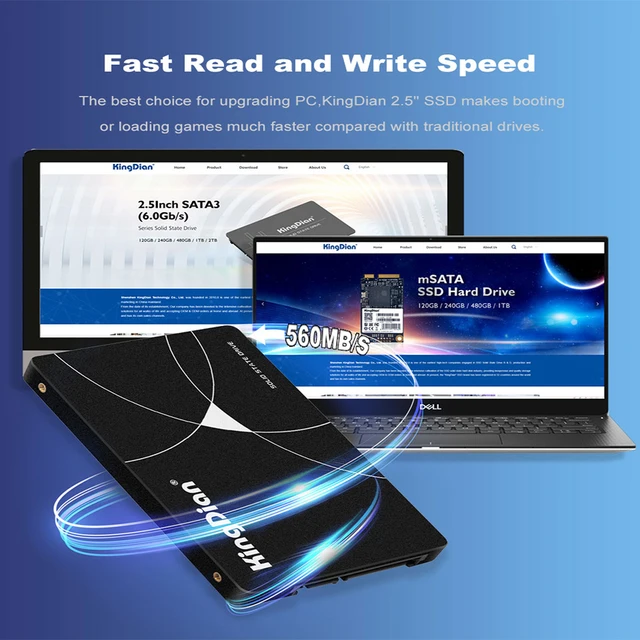 Твердотельный накопитель KingDian SSD 120 ГБ 128 ГБ 240 ГБ 256 ГБ 480 ГБ 1 ТБ 2 ТБ 3D NAND 512 "SATA III, Внутренний твердотельный накопитель для настольных ПК и ноутбуков 5
