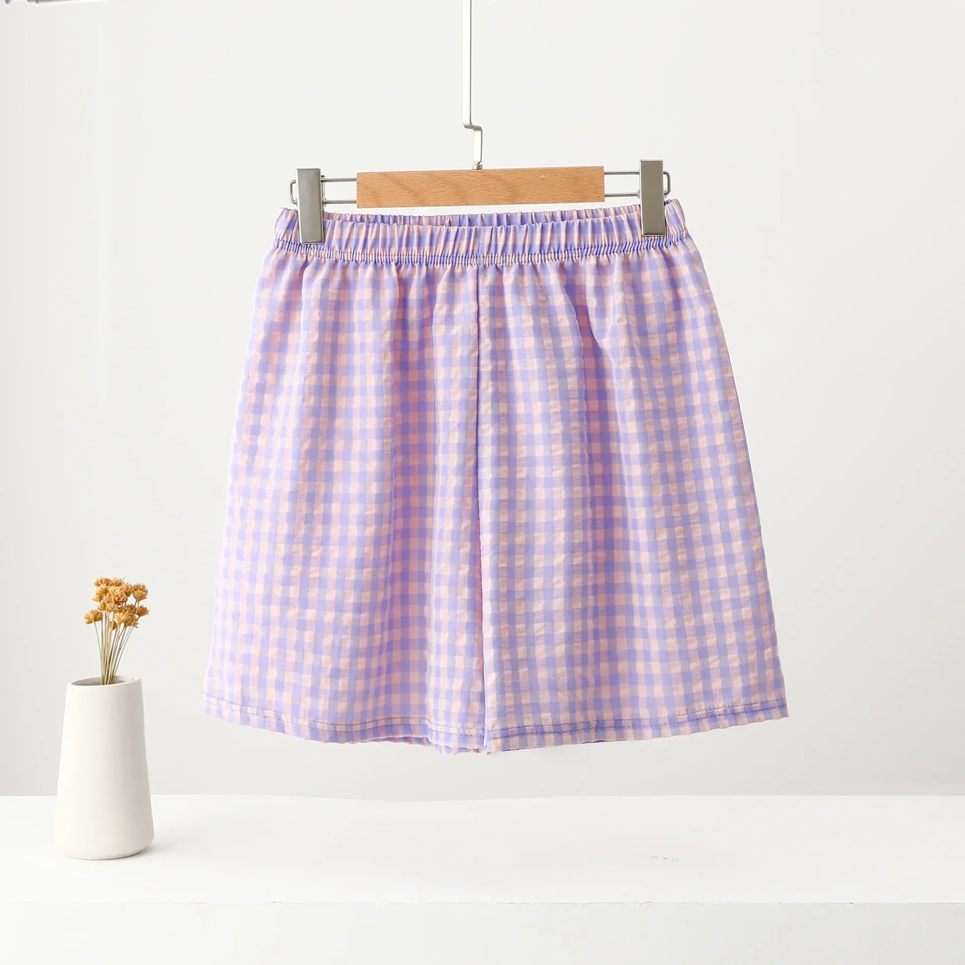 Women Casual Plaid Shorts Summer Loose Straight Pants Gym Workout Home Clothes Female Clothing pantalones cortos sports shorts