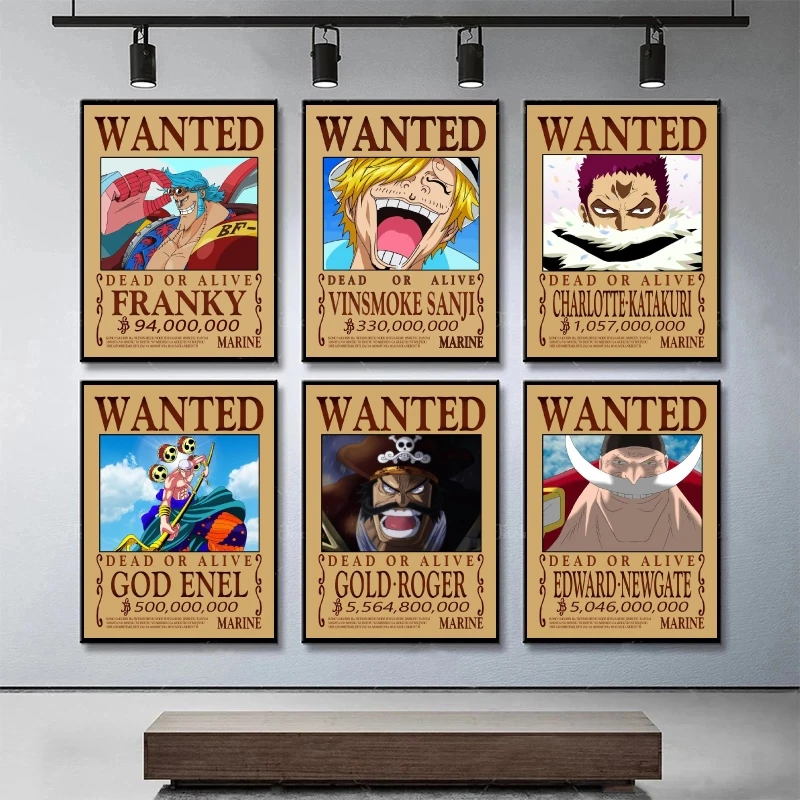

Canvas Artwork Painting One Piece Bounty Wanted god enel Aesthetic Poster Children's Bedroom Decor Living Room Modular Prints