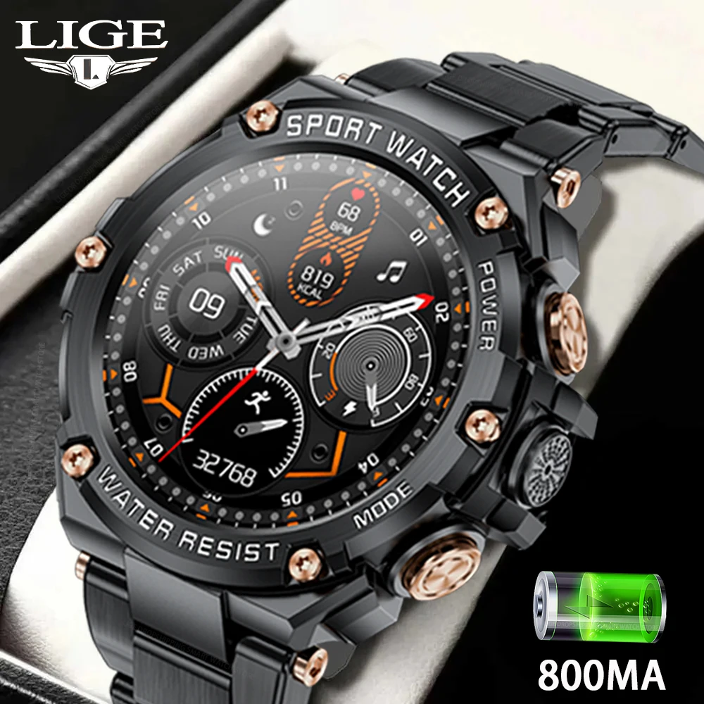 Lige 800Ma 2023 Smart Watch Men Bluetooth Call Braccialetto Sportivo All'Aperto Ip68 Orologio Intelligente Impermeabile Smartwatch Da Uomo Per Xiaomi