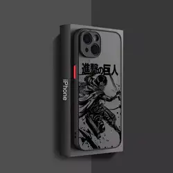 Translucent Matte Attack on Titan Anime Phone Case for iPhone 13 Pro (Z1)