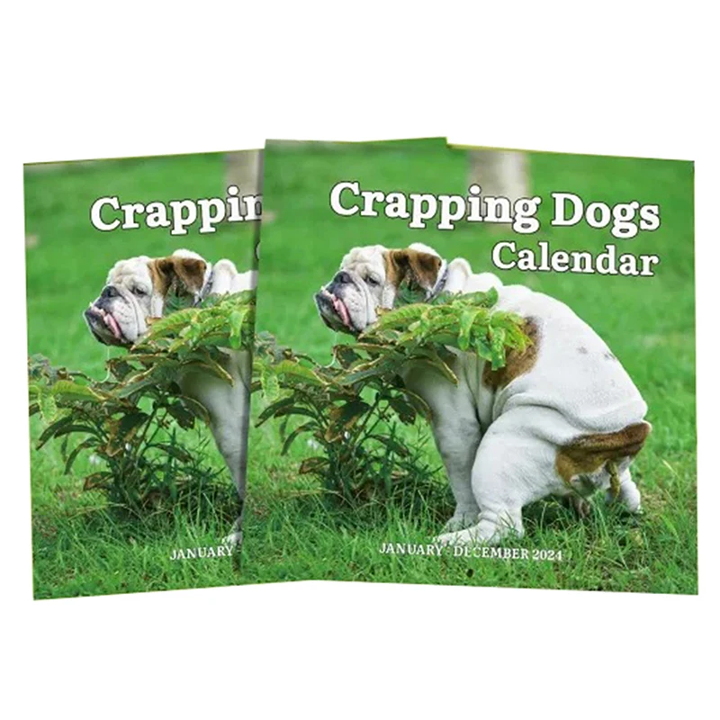 

2024 Wall Calendar 12 Monthly Pooping Dogs Calendar Funny Dog Calendar Gag Gifts,Perfect White Elephant Christmas Gift