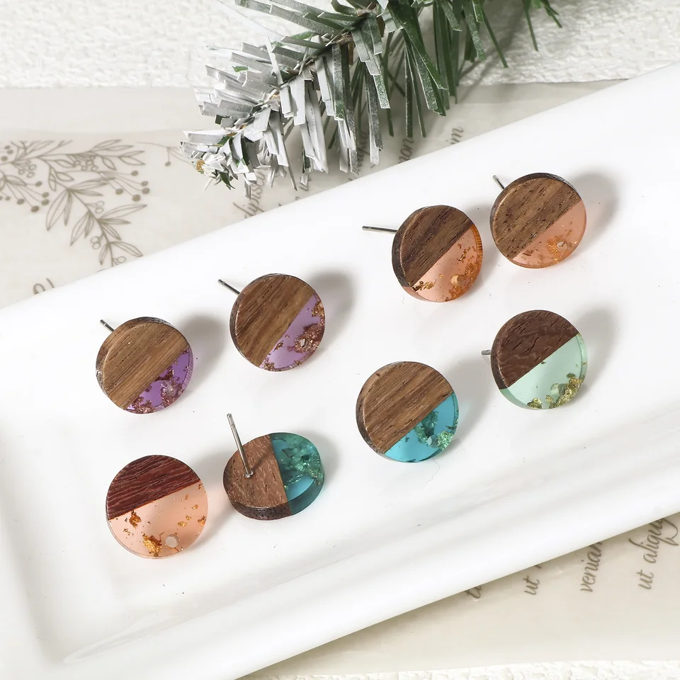 Orecchini A Perno In Corteccia Di Betulla: Acciaio Chirurgico Ipoallergenico - Italia - Foto 6