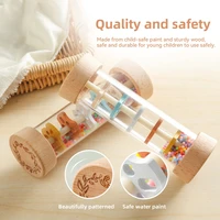 Montessori Toy Baby Rain Stick Rainbow Hourglass Rain Music Rattle Toy Kids Simulation Rain Sounder Sensory Educational Toy Gift 2