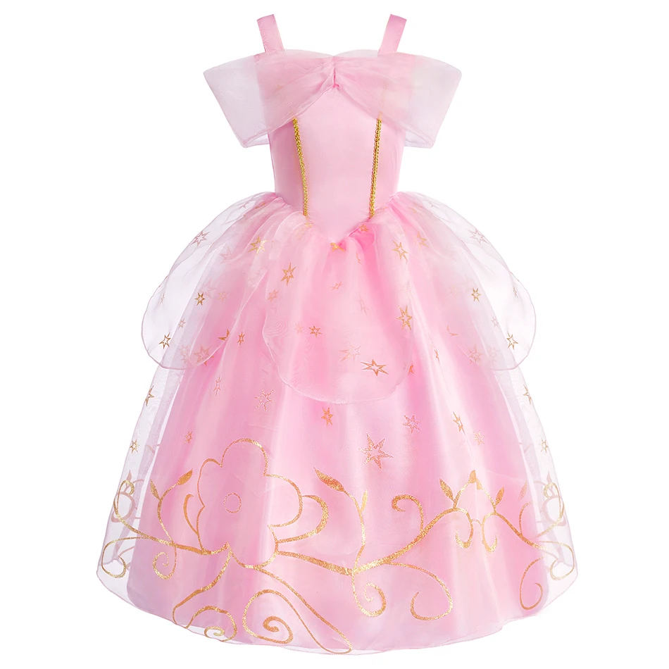 LiUiMiY Meisjeskostuum Aurora, maxi-jurk, prinses, mooi van hout, met