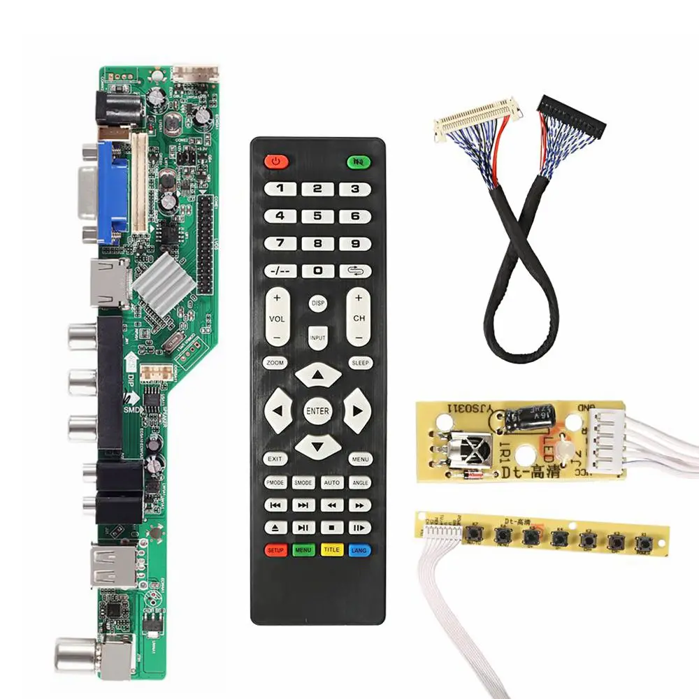 Universal Scaler Kit 3663 TV Controller Driver Board Digital Signal DVB-C DVB-T2 DVB-T Universal LCD UPGRADE 3463A With Lvds digital tv decoder tv tuner digital tv converter box