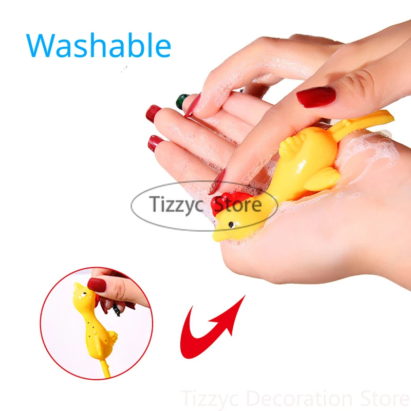 Finger Catapult Toy Catapult Launch Turkey Slingshot Chick Elastic Flying Finger Sticky Decompression Toy for Birthday Halloween Party Favors 10PCS