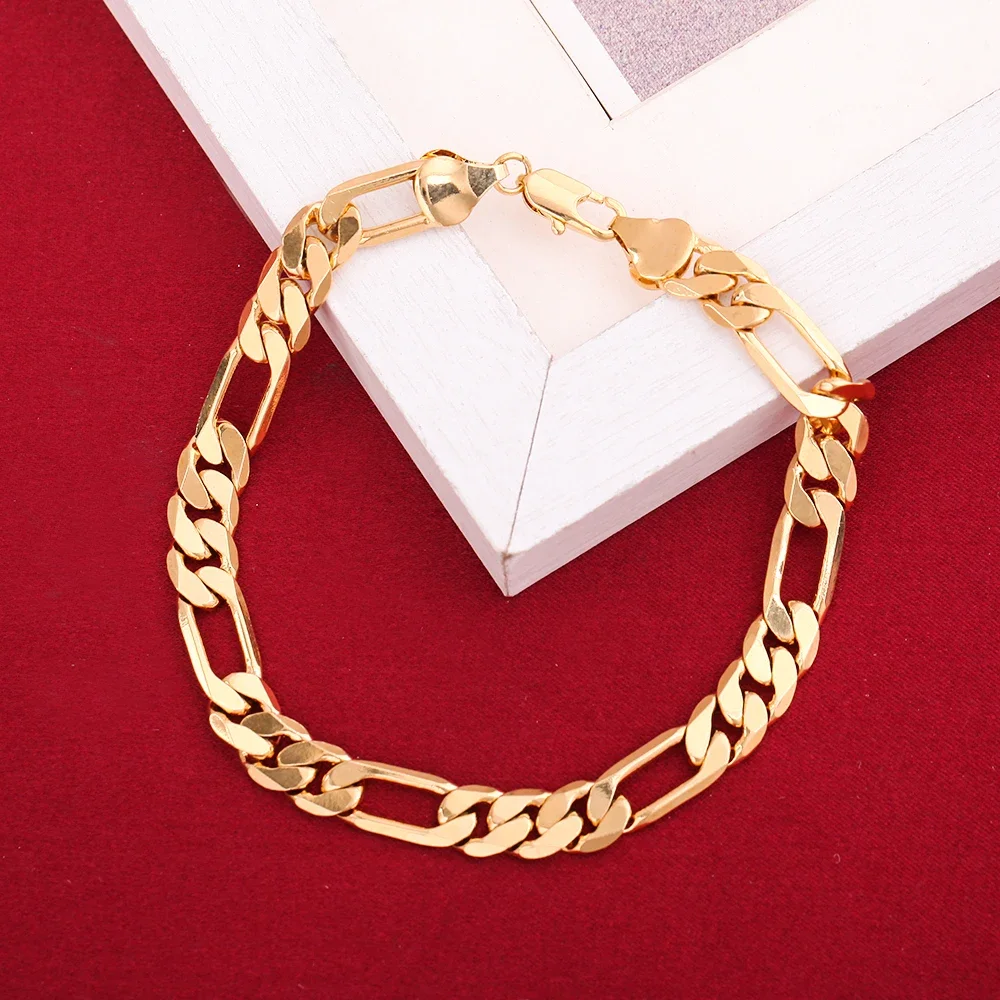 925 Sterling Silver 18K Gold 6MM Geometry Jewelry Set for Women Men Fashion Gifts Wedding