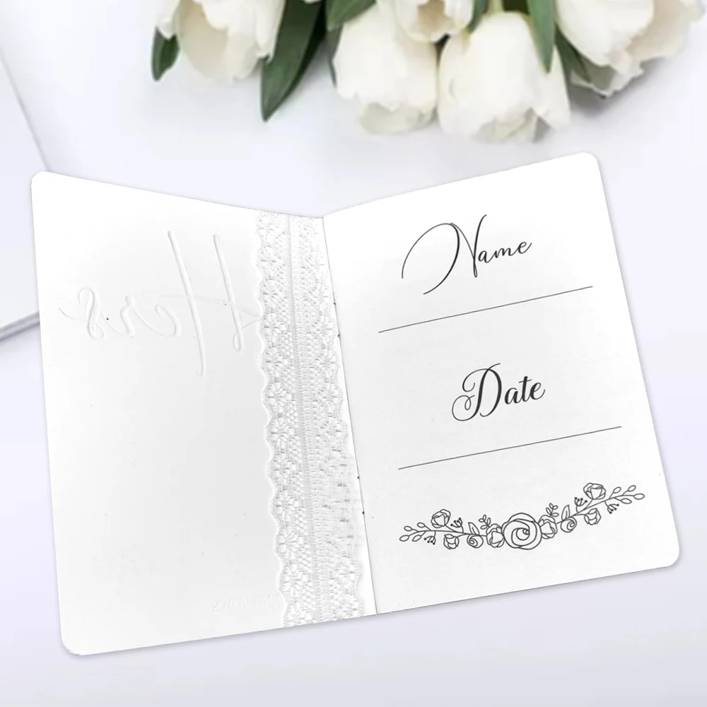 1 Pair Wedding Vow Card Bride & Groom Engagement Wedding Gifts Anniversary Memory Vow Books Keepsake Ceremony Party Decoration