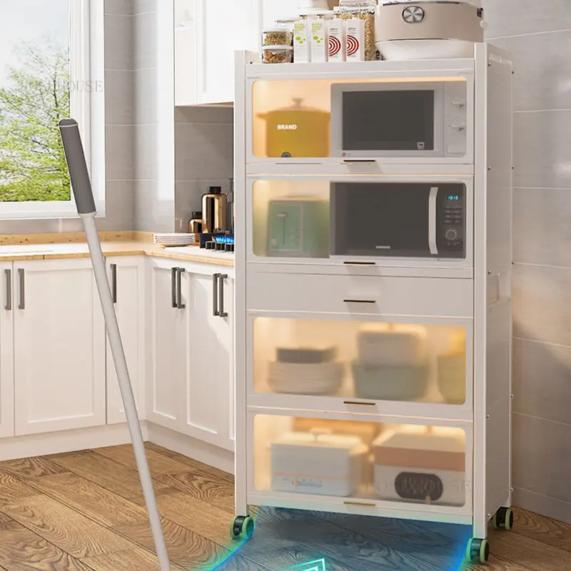 Mobili da cucina moderni in metallo mobili per la casa armadio da pavimento  armadio da cucina con porta dell'armadio armadio multistrato per  elettrodomestici - AliExpress