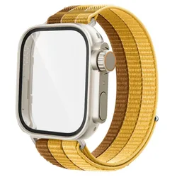Durable Nylon Strap with Protective PC Case and Sports Bracelet for Huawei Fit 4 (Yellow)