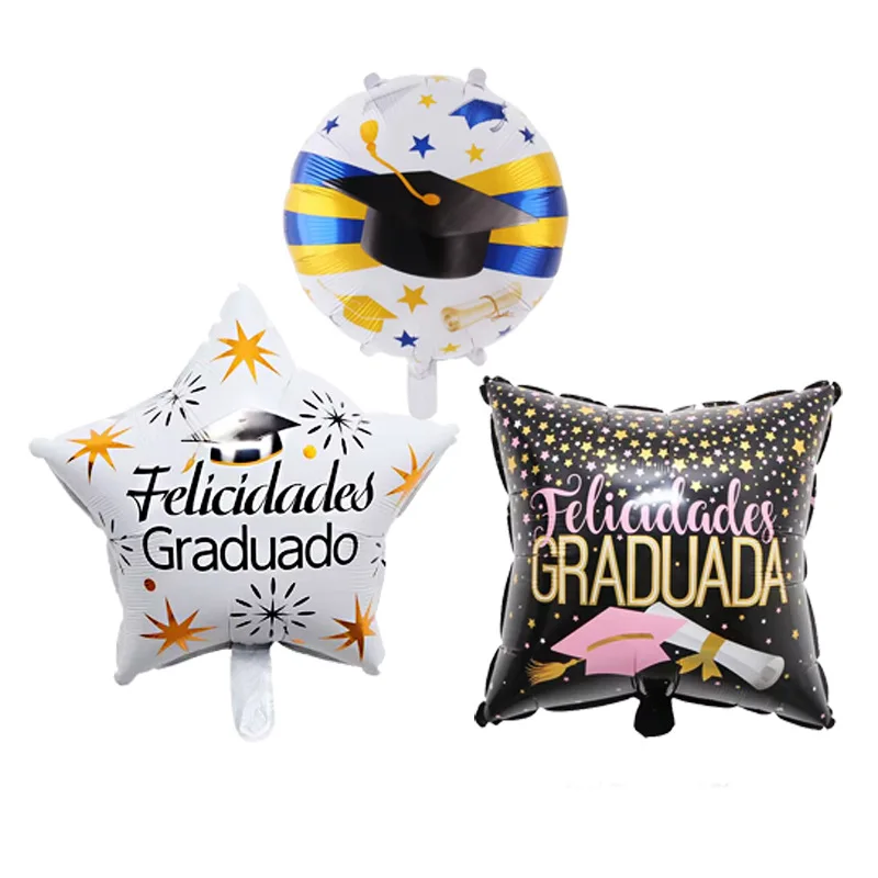 

10pcs Spanish Graduation Balloon 2023 Congrats Grad Foil Globos Ceremony Happy Grad Party Decorations Children Inflatable balls