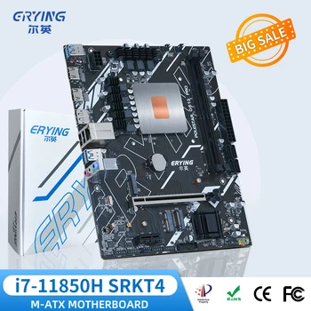 ERYING M-ATX DIY 게이밍 PC 마더보드, 온보드 11 코어 인터포즈 키트, i7 11850H, 2.5GHz, 8C16T, 24MB 컴퓨터 조립 세트